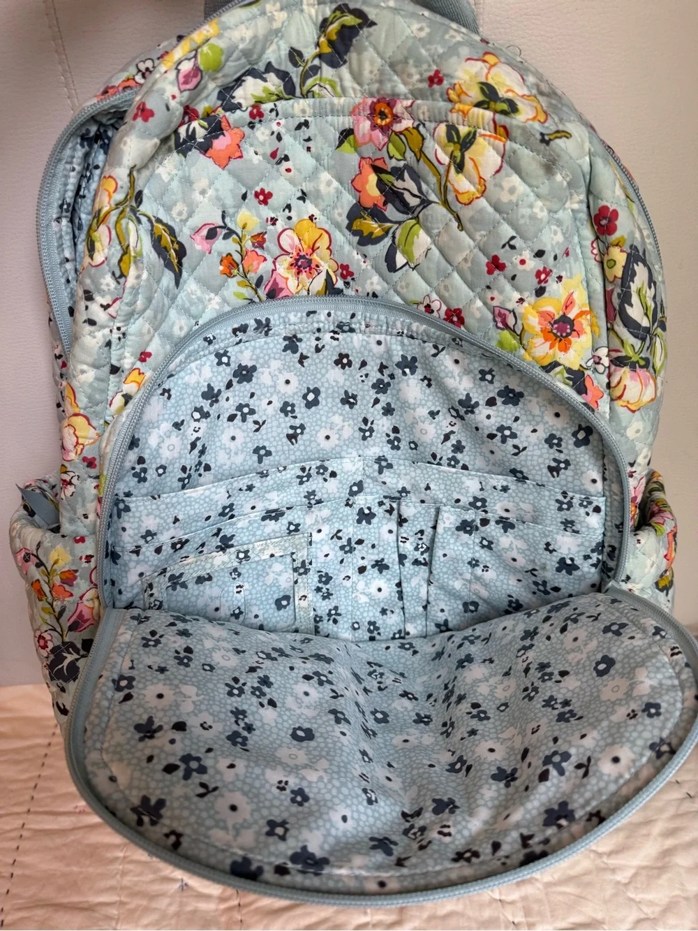 Vera Bradley Floating Garden XL Campus Backpack